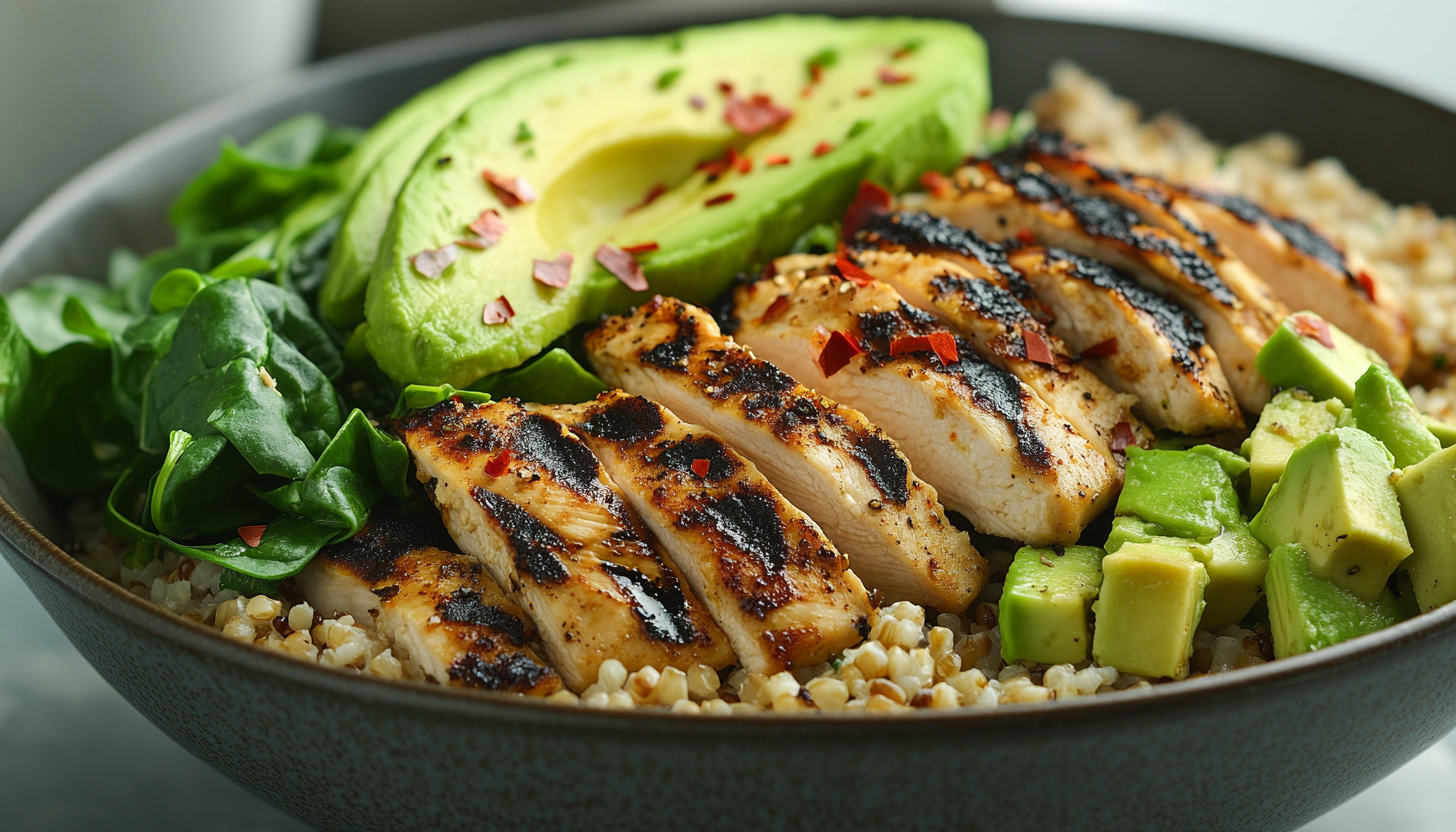 grilledchickengrainbowlwithavocadoandspinach-grilledchickengrainbowl-wide