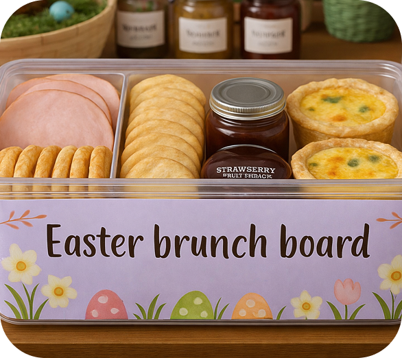 Easter brunch board kit, shareable menu idea