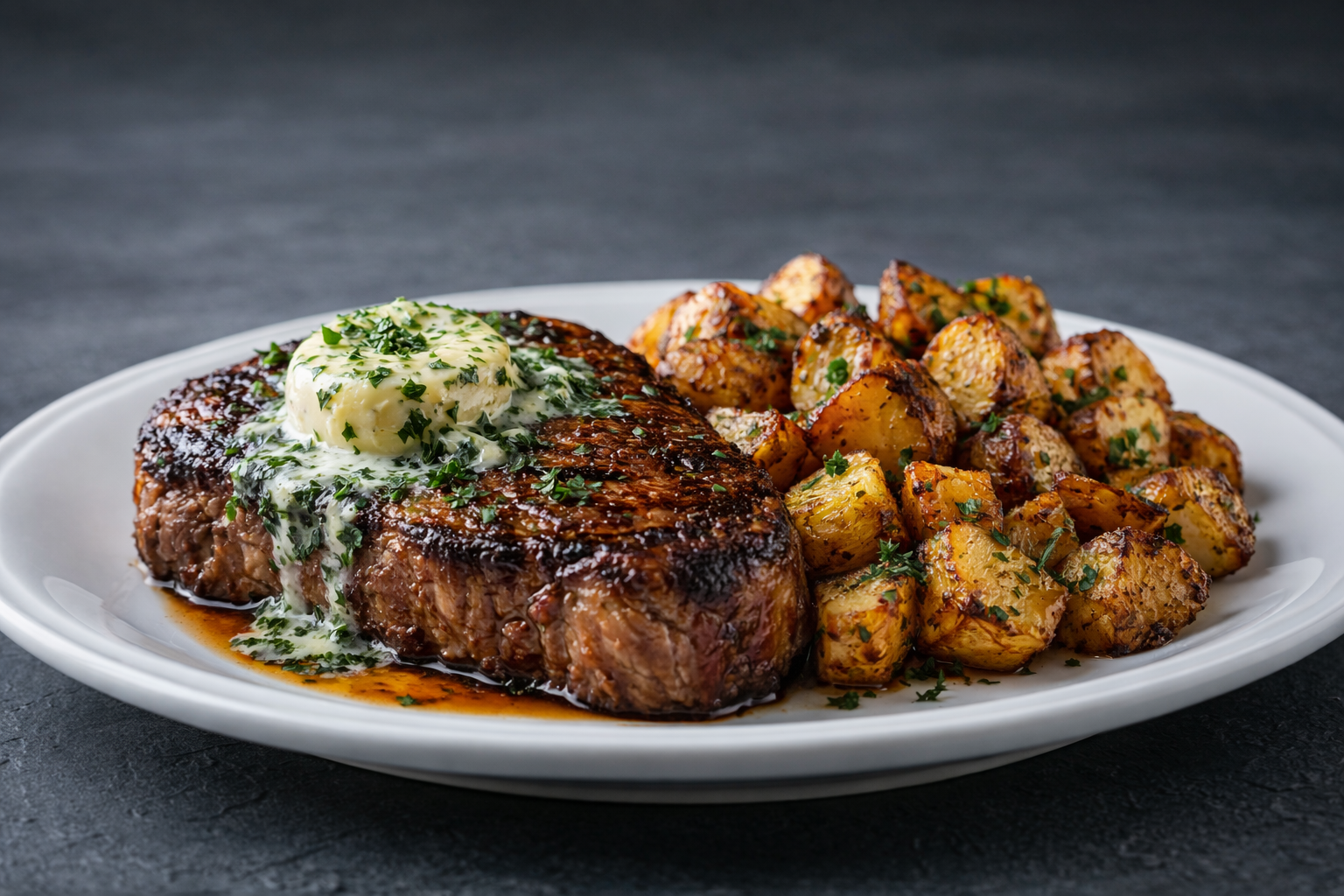steak and potatoes